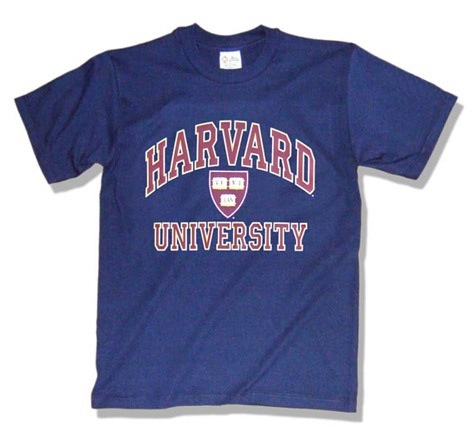 harvard t-shirt navy color with shield logo