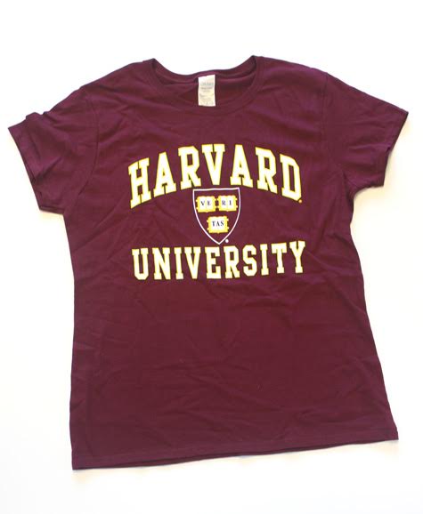 harvard women's t-shirt with shield logo