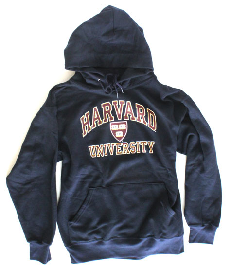 harvard hooded sweatshirt with shield logo