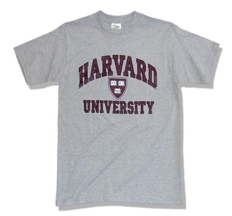 harvard t-shirt grey color with shield logo